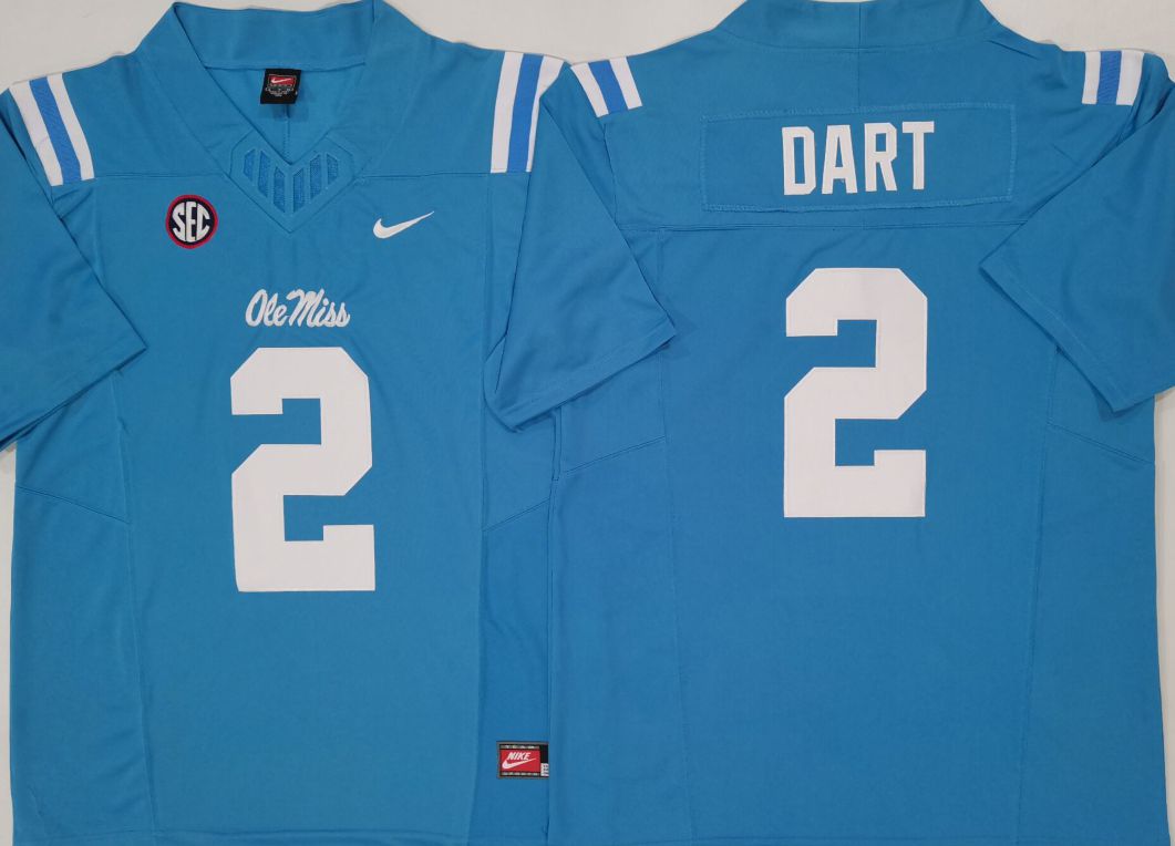 Men Ole Miss Rebels #2 Dart Blue Nike 2025 NCAA Jersey